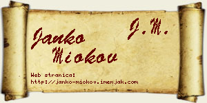 Janko Miokov vizit kartica